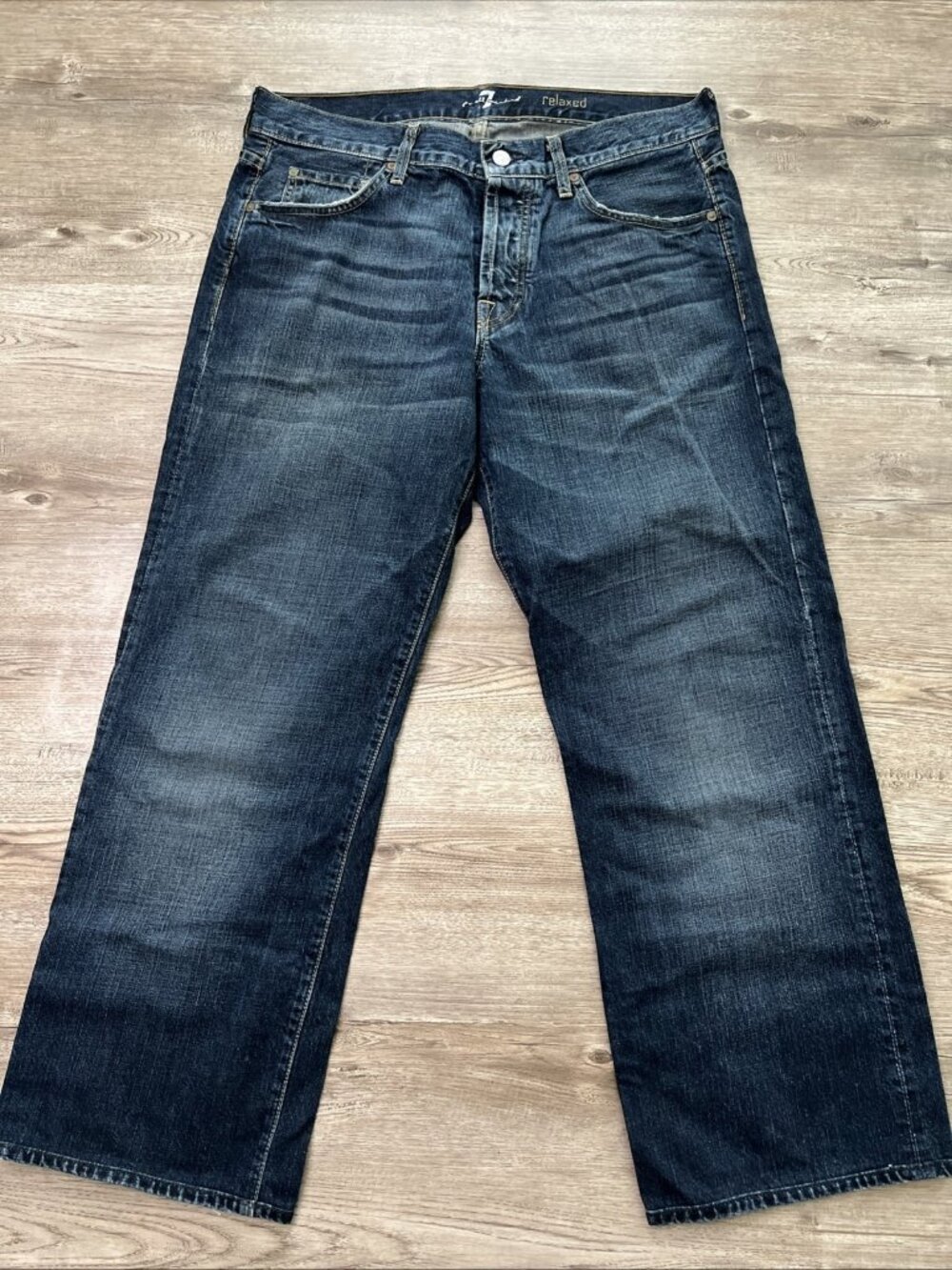 7 for All Mankind Relaxed Fit Jeans‎ Mens Actual 34x28 Button Fly Nonstretch